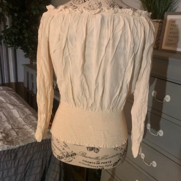 Cream Off Shoulder Top - Picture 2 of 4
